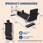 Garvee Pilates Reformer, Foldable Pilates Machine for Home and Gym Workout with Jump Board, Springs and Cords, Heavy Dut