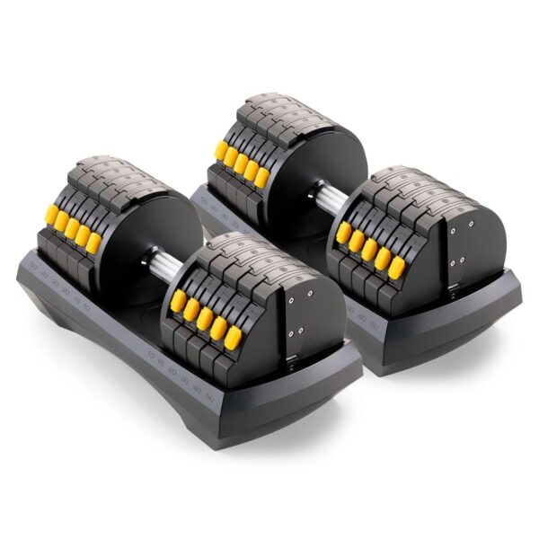 Marcy Sistema de mancuernas ajustable: pesas libres 6 en 1 para gimnasio en casa, 50 libras individuales o 100 libras op