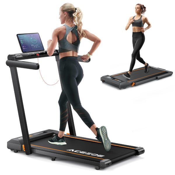 Caminadora Plegable Acezoe P10 Motor 2.5 HP Inclinación 0-15 Pct Barra Manillar 300 lb App Control Remoto Bocina