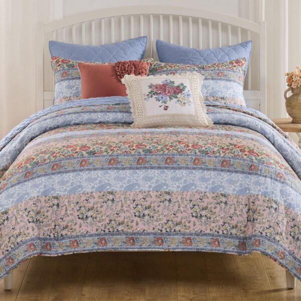 Juego de colcha Greenland Home Fashions Kressida GL-2511AMSK 3 piezas king y california king azul