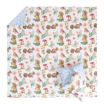 Juego de edredon King Greenland Home Willow GL-2510GMSK 3 piezas reversible estampado animales del bosque color blanco