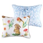 Juego de edredon King Greenland Home Willow GL-2510GMSK 3 piezas reversible estampado animales del bosque color blanco