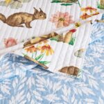 Juego de edredon King Greenland Home Willow GL-2510GMSK 3 piezas reversible estampado animales del bosque color blanco