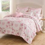 Juego de edredon con volantes Veronica Greenland Home Fashions GL-2510AMSK 3 piezas King y Cal King estilo shabby chic c