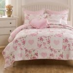 Juego de edredon con volantes Veronica Greenland Home Fashions GL-2510AMSK 3 piezas King y Cal King estilo shabby chic c