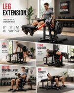 Máquina de extensión y rizado de piernas, máquina de curvatura de piernas ajustable de 700 libras, extensión de piernas
