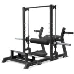GarveeLife Máquina de empuje de cadera de 770 libras, máquina de puente de glúteos con placa resistente con clavija de b