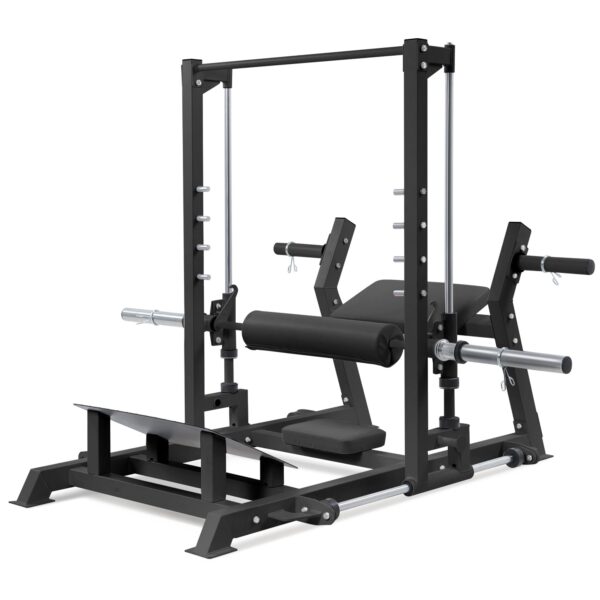 GarveeLife Máquina de empuje de cadera de 770 libras, máquina de puente de glúteos con placa resistente con clavija de b