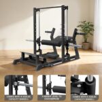 GarveeLife Máquina de empuje de cadera de 770 libras, máquina de puente de glúteos con placa resistente con clavija de b