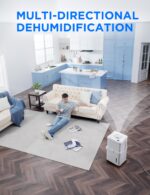 Deshumidificador Midea MAD50PS1QWT-A 50 Pintas con Bomba Integrada, Manguera y Control por Voz Alexa para Espacios de ha