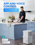 Deshumidificador Midea MAD50PS1QWT-A 50 Pintas con Bomba Integrada, Manguera y Control por Voz Alexa para Espacios de ha