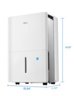 Deshumidificador Midea MAD50C1AWS-A 50 Pintas con Filtro Reutilizable para Sótanos y Espacios de hasta 4,500 pies cuadra