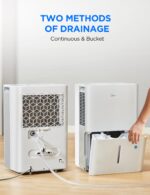 Deshumidificador Midea MAD50C1AWS-A 50 Pintas con Filtro Reutilizable para Sótanos y Espacios de hasta 4,500 pies cuadra