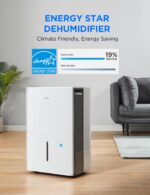 Deshumidificador Midea MAD50C1AWS-A 50 Pintas con Filtro Reutilizable para Sótanos y Espacios de hasta 4,500 pies cuadra