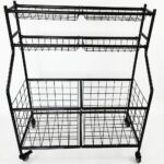 EliteEdge Carrito de equipo deportivo rodante, organizador de almacenamiento de bolas con ruedas para garaje, equipo dep