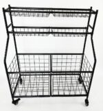 EliteEdge Carrito de equipo deportivo rodante, organizador de almacenamiento de bolas con ruedas para garaje, equipo dep