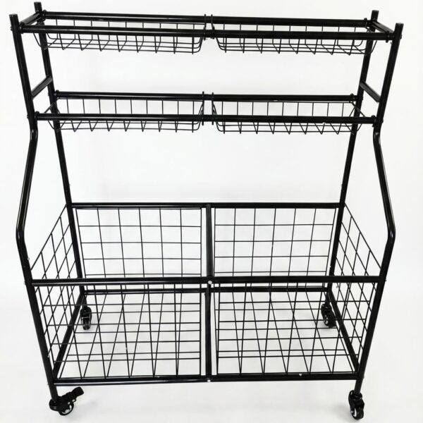 EliteEdge Carrito de equipo deportivo rodante, organizador de almacenamiento de bolas con ruedas para garaje, equipo dep
