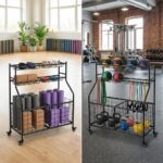 PeakPursuit Organizador de almacenamiento de garaje para equipo deportivo, carrito de bolas rodantes con ruedas para equ