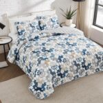 Juego de edredon Lucky Brand Serra Patch YMF Carpets Inc. LBAQ000404 3 piezas azul matrimonial Queen