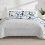Juego de edredon Lucky Brand Serra Patch YMF Carpets Inc. LBAQ000404 3 piezas azul matrimonial Queen