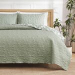 Juego de edredón Jessica Simpson Floral Fiona Frosty Green JSAQ000603 3 piezas king