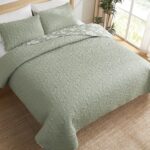 Juego de edredón Jessica Simpson Floral Fiona Frosty Green JSAQ000603 3 piezas king