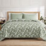 Juego de edredón Jessica Simpson Floral Fiona Frosty Green JSAQ000603 3 piezas king