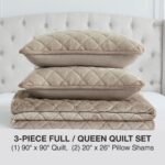 Juego de Edredón Matrimonial Queen BCBG Maeve YMF Carpets Inc BBAQ000304 felpa en relieve 3 piezas color marrón