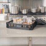 Cajones de plástico apilables plegables Cater Tek Restaurantware RWP2009B color negro paquete 10 piezas