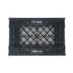 Cajones de plástico apilables plegables Cater Tek Restaurantware RWP2009B color negro paquete 10 piezas