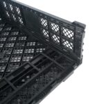 Cajones de plástico apilables plegables Cater Tek Restaurantware RWP2009B color negro paquete 10 piezas