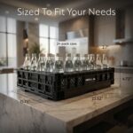 Cajones de plástico apilables plegables Cater Tek Restaurantware RWP2009B color negro paquete 10 piezas