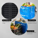 Cajones de plástico apilables plegables Cater Tek Restaurantware RWP2009B color negro paquete 10 piezas