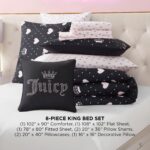 Edredon ropa de cama Juicy Couture YMF Carpets Inc JYAO003002 negro corazones diamantes king 8 piezas