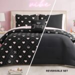 Edredon ropa de cama Juicy Couture YMF Carpets Inc JYAO003002 negro corazones diamantes king 8 piezas