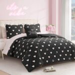 Edredon ropa de cama Juicy Couture YMF Carpets Inc JYAO003002 negro corazones diamantes king 8 piezas