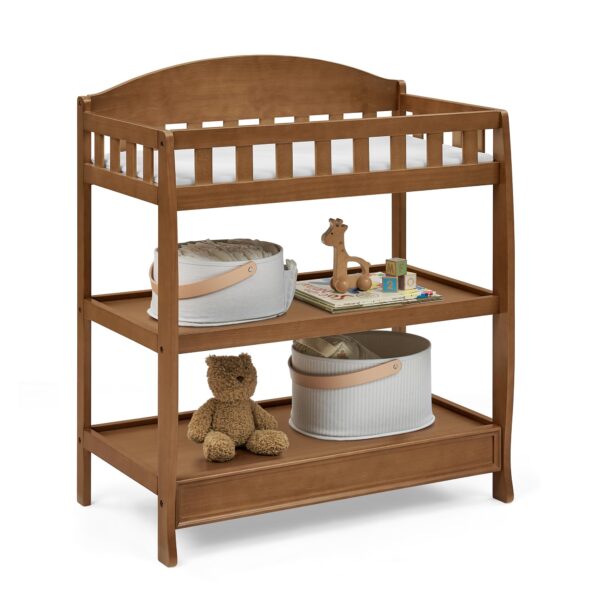 Delta Children Cambiador infantil con almohadilla, castaño