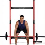 PeakPursuit Estante plegable para sentadillas montado en la pared, estante de potencia de 2.36 x 2.36 pulgadas para gimn