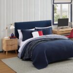 Juego de edredon Queen Tommy Hilfiger Revman International A0011026 3 piezas reversible suave diseno liso jardin y cuadr
