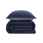 Juego de edredon Queen Tommy Hilfiger Revman International A0011026 3 piezas reversible suave diseno liso jardin y cuadr