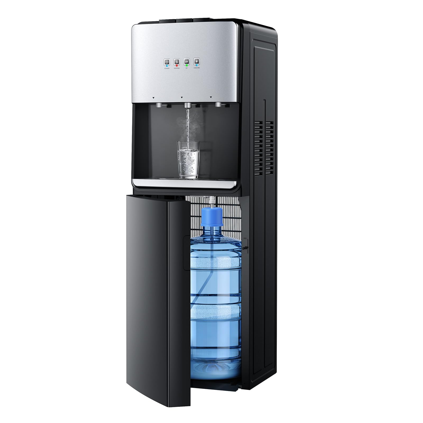 Version 1.0.0 Dispensador de agua Euhomy WC012-X3UBS-USZX-01 de carga inferior con autolimpieza para garrafón de 5 galones tres temper