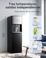 Dispensador de agua Euhomy WC012-X3UBS-USZX-01 de carga inferior con autolimpieza para garrafón de 5 galones tres temper