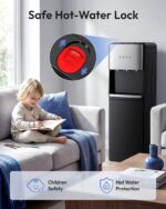 Dispensador de agua Euhomy WC012-X3UBS-USZX-01 de carga inferior con autolimpieza para garrafón de 5 galones tres temper