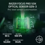 Mouse Inalámbrico Razer Viper V4 Pro RZ01-05630100-R3U1 49g Sensor Focus Pro 50K DPI Sondeo 8K HyperSpeed Wireless Gen-2