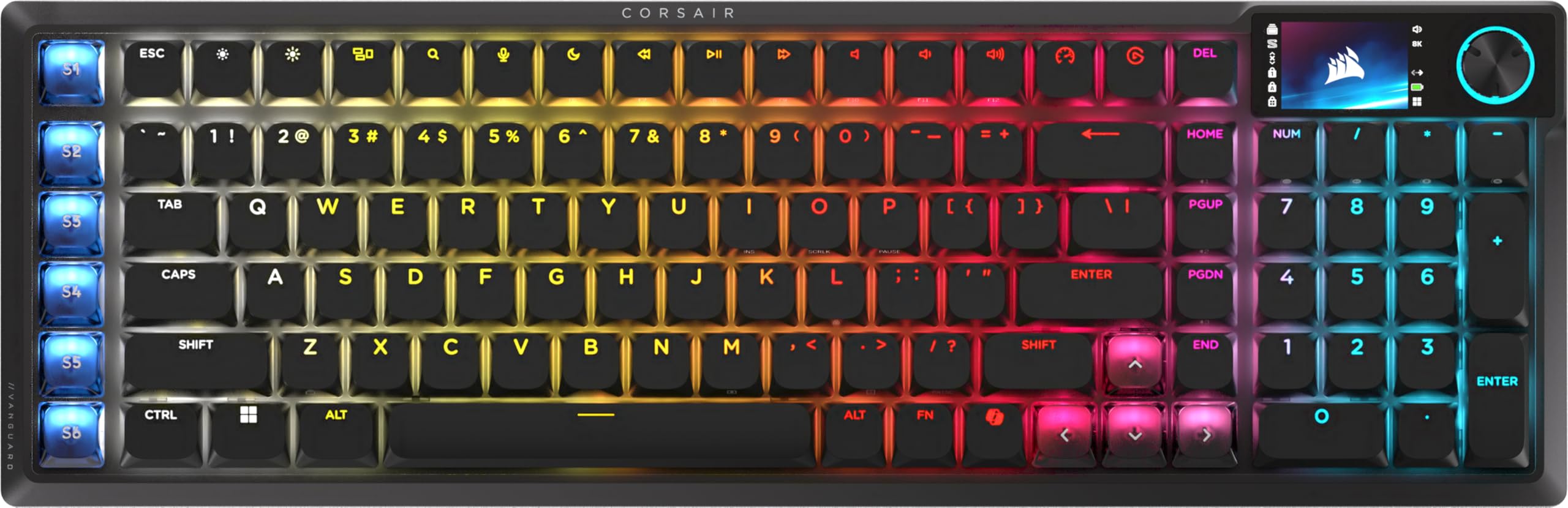 Version 1.0.0 Teclado Inalámbrico Corsair Vanguard AIR 99 CH-91HA01B-NA Óptico Mecánico RGB 99% Interruptores OPX 8000 Hz Flashtap SOC