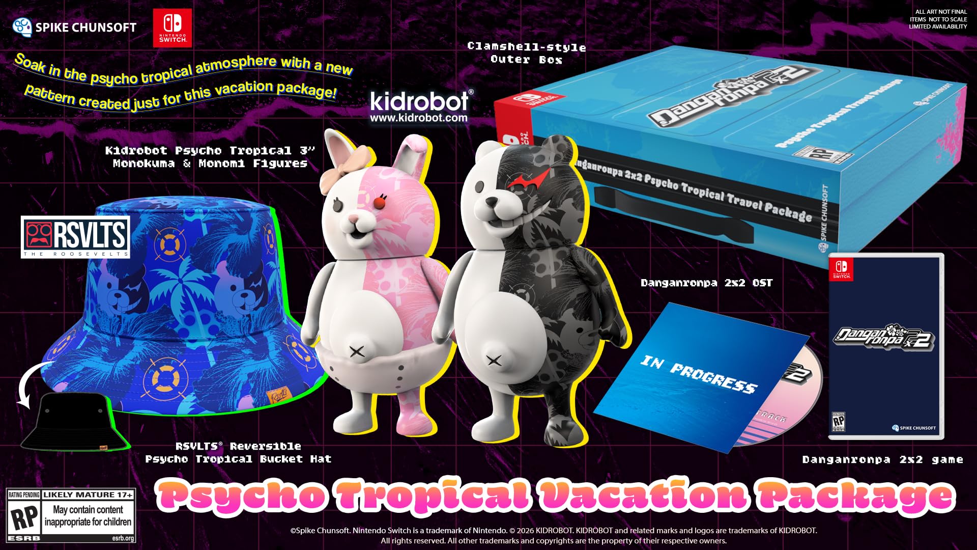Version 1.0.0 Videojuego Danganronpa 2x2 Psycho Tropical Vacation Package Edition Spike Chunsoft Nintendo Switch