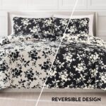Juego de edredon floral Nine West YMF Carpets Inc. NWAQ000204 3 piezas matrimonial queen diseno flores silhouette