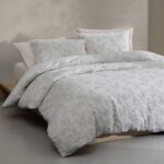 Juego de edredón floral Calvin Klein Revman International A0006095 algodón suave tamaño Queen gris cascada 3 piezas con