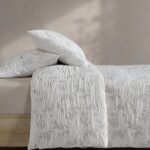 Juego de edredón floral Calvin Klein Revman International A0006095 algodón suave tamaño Queen gris cascada 3 piezas con