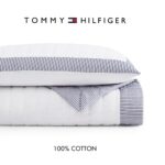 Juego de edredón Tommy Hilfiger Revman International A0010616 reversible suave ligero 3 piezas tamaño King azul resort